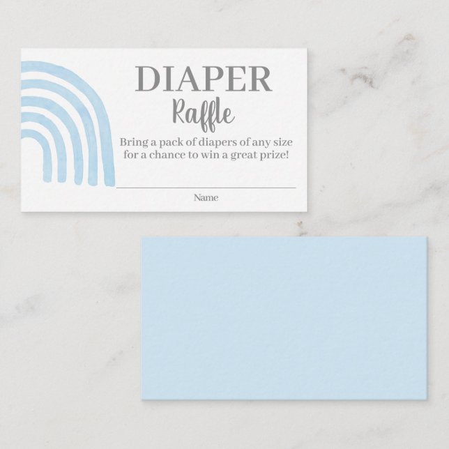 Baby Blue Rainbow Diaper Raffellenkarte Begleitkarte (Vorne/Hinten)