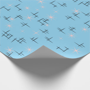 Baby Blue Retro Atomzeitalter Geschenkpapier