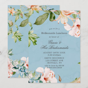Baby Blue Rose Lily Bridesmaids Invitations de déj
