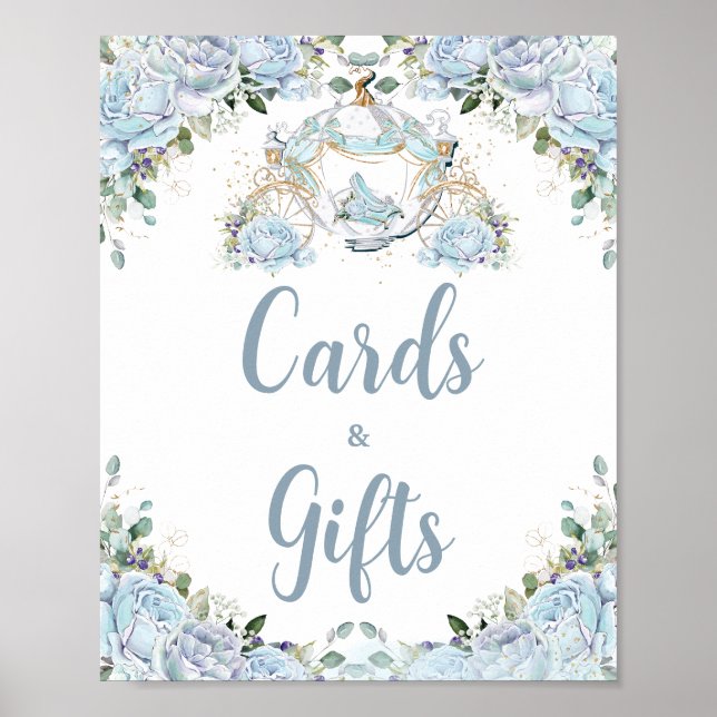 Baby Blue Rose Princess Carriage Cards and Gifts Poster (Vorne)