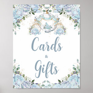 Baby Blue Rosen Prinzessinnen Kutsche Karten und G Poster