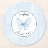 Baby Blue Schmetterling Faux Leinen Junggesellinne