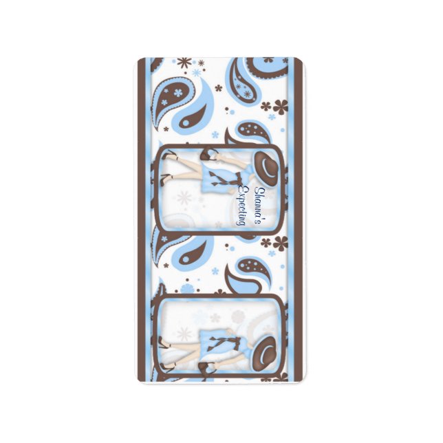 Baby Blue Shower Hersheys Miniatur Bonbonverpackun Adressaufkleber (Vorne)