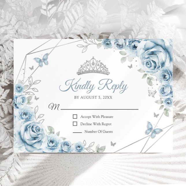 Baby Blue Silver Floral Quinceanera Antwort (Von Creator hochgeladen)