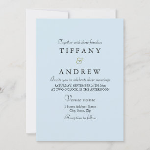 Baby Blue Simple Elegante Typografie Wedding Einla Einladung