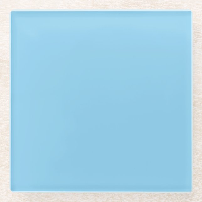 Baby Blue Square Glass Untersetzer (Vorderseite)