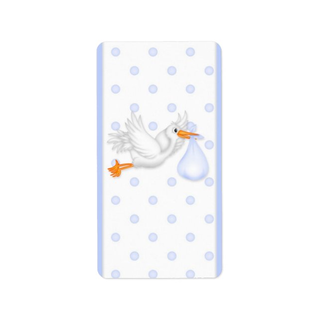 Baby Blue Stork Hersheys Miniatur Bonbonverpackung Adressaufkleber (Vorne)
