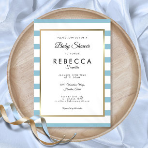 Baby Blue Stripe Baby Dusche / Sprinkle Einladung