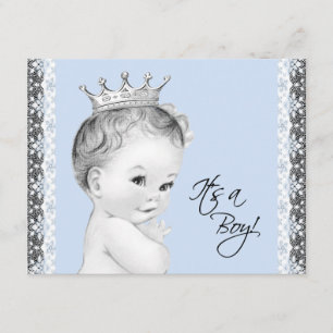 Baby Blue Sweet Little Prince Baby Shower Einladung