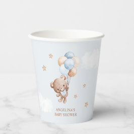 Baby Blue Teddy Bear Baby Dusche Pappbecher