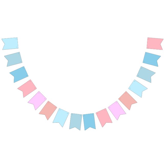 Baby Blue to Candy Floss Pink Gradient Wimpelkette (Alle)