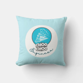 Baby Blue Train Choo Choo Engineer Throw Kissen