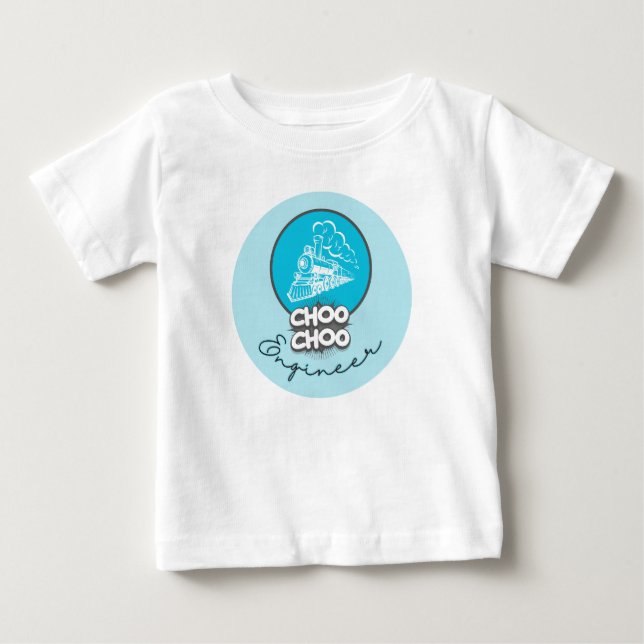 Baby Blue Train Choo Choo Ingénieur T-shirt enfant (Devant)