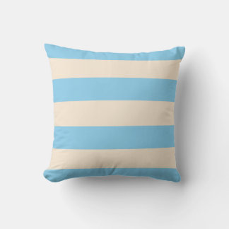 Baby Blue und antike weiße Streifen Kissen