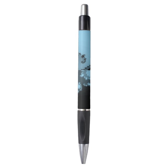 Baby Blue und Black Fraktal Pen (mindestens 6) Kugelschreiber (Vorderseite Vertikal)