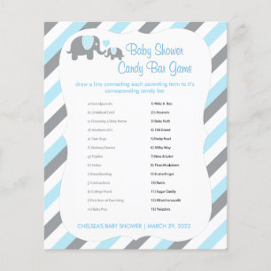 Baby Blue und Gray Stripe Elephant - Candy Bar Flyer