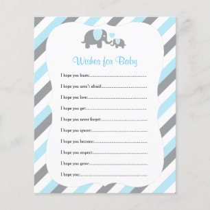 Baby Blue und Gray Stripe Elephant - Wünsche Flyer