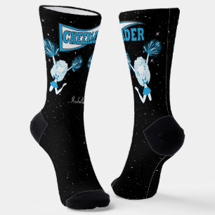 Baby Blue und weißes Cheerleader Mädchen Socken