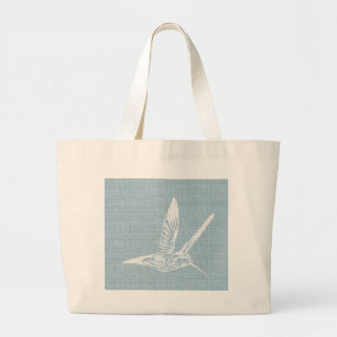 Baby Blue und White Elegant Hummingbird Jumbo Stoffbeutel