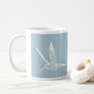 Baby Blue und White Elegant Hummingbird Kaffeetasse