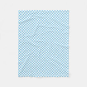 Baby Blue und White Small Diagonal Gingham Karos Fleecedecke