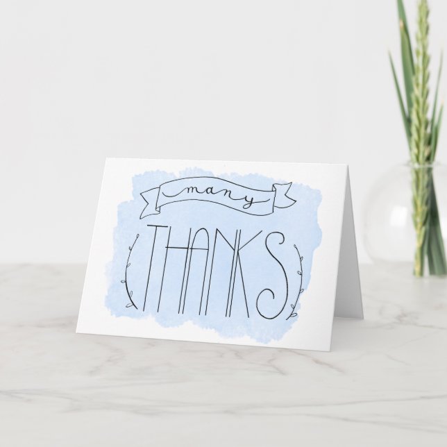 Baby Blue vielen Dank an Card Dankeskarte (Vorderseite)