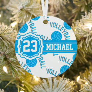 Baby Blue Volleyball Keramik Ornament Aus Metall