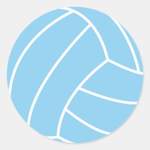 Baby Blue Volleyball Runder Aufkleber