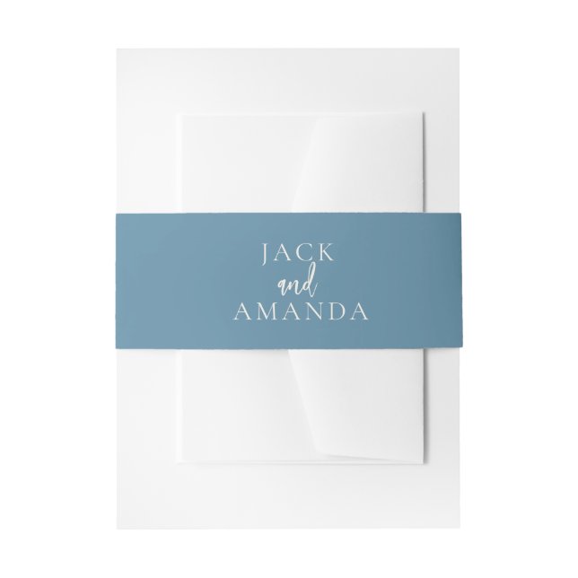 Baby Blue Wedding Einladung Bly Bands Einladungsbanderole (Vorderseite Beispiel)