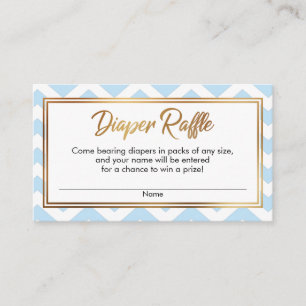 Baby Blue & Weiße Fette Chevron-Windel-Raffle-Kart Begleitkarte