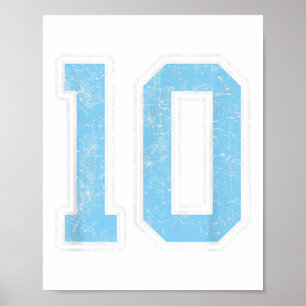 Baby Blue White Number 10 Jersey Player Uniform #1 Poster