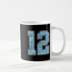 Baby Blue White Number 12 Jersey Player Uniform #1 Kaffeetasse