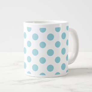 Baby Blue White Polka Dots Muster Jumbo-Tasse