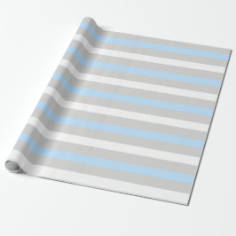 Baby Blue White und graues Streifenpapier Geschenkpapier