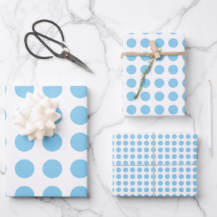 Baby Blue & White Unterschiedliche Größen Horiz Po Geschenkpapier Set