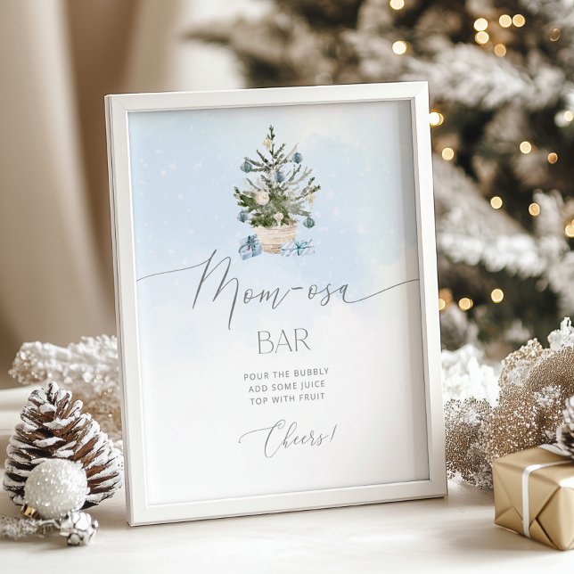 Baby blue Winter Christmas tree Mom-osa Bar Poster (Von Creator hochgeladen)