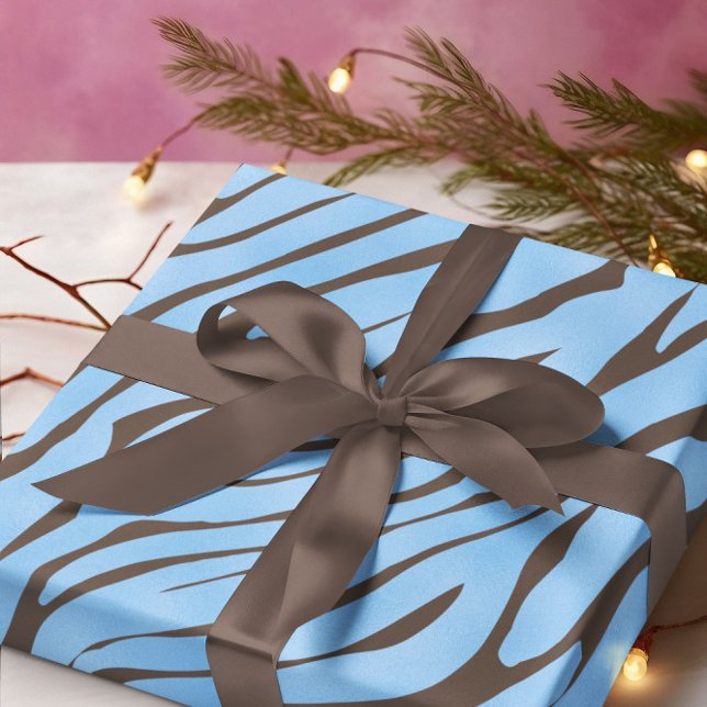 Baby Blue Zebra Pattern Geschenkpapier (Von Creator hochgeladen)