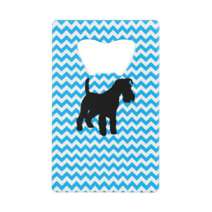 Baby Blue Zickzack mit Schnauzer Geldbeutel Flaschenöffner