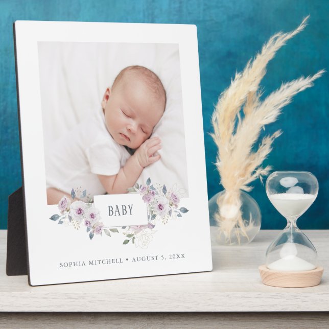 Baby | Blumengeschmack Neugeborenes Foto Fotoplatte (Seite)
