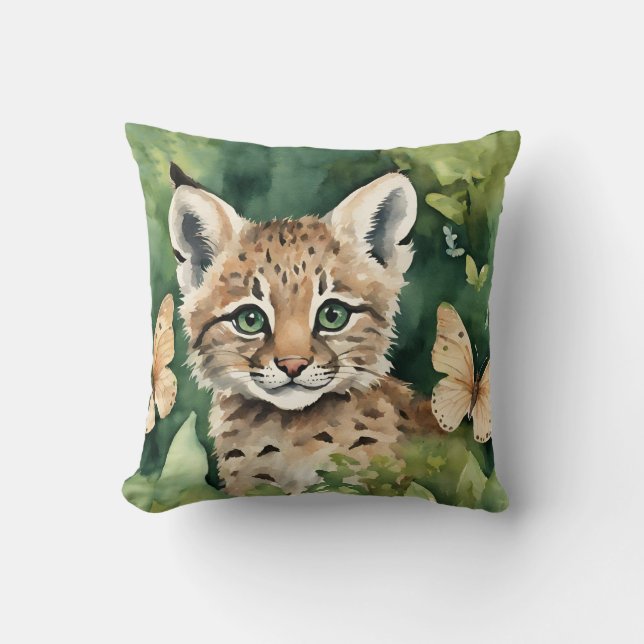 Baby Bobcat Girls Kissen (Vorderseite)