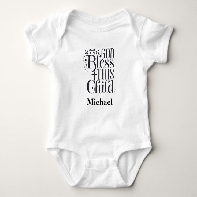 Baby Body Anzug Christlich Gott segne dieses Baby Baby Strampler (Vorderseite)