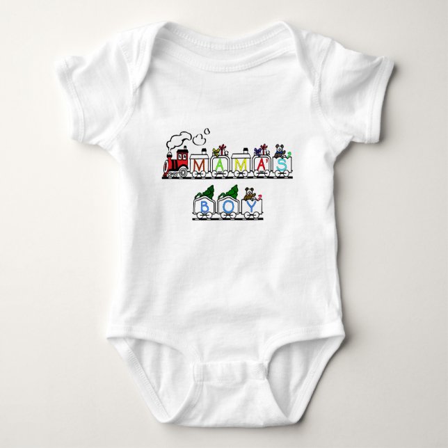 Baby Body Anzug: Mama's Boy Strampler (Vorderseite)