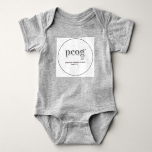 Baby-Body "PCOG" mit Bibelvers und Herz Baby Strampler