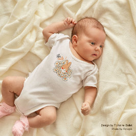 Baby-Body So Cute Hase süß und weiße Blumen Baby Strampler