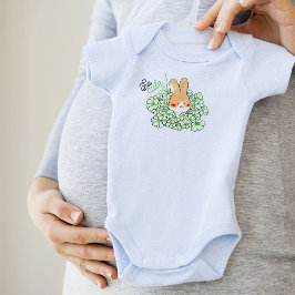 Baby Body So Cute süßer Hase und grüne Blumen Strampler