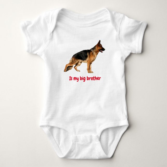 Baby body suit avec German Shepherd "big brother" (Devant)