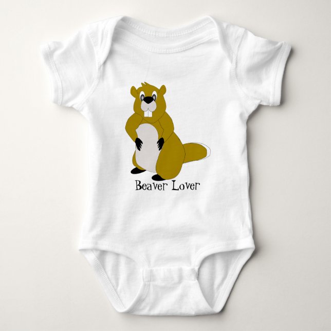Baby Bodysuit Beaver Design Strampler (Vorderseite)