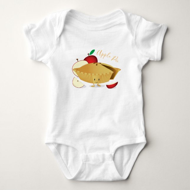 Baby-Bodysuit des Apfelkuchen-Charakter-| Baby Strampler (Vorderseite)
