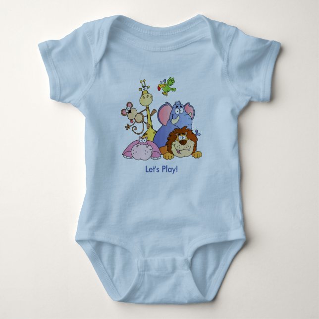 Baby-Bodysuit--Dschungel-Tiere Baby Strampler (Vorderseite)