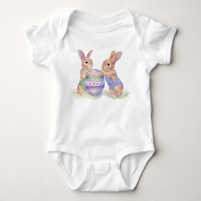 Baby Bodysuit Egg Bunnies Baby Strampler (Vorderseite)